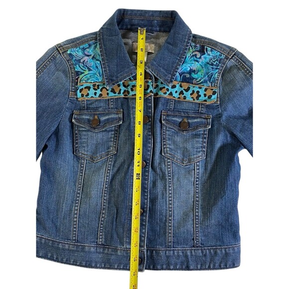 LOFT Outlet Blue Denim Jean Jacket Women’s Small Custom Design Excellent - Picture 5 of 10